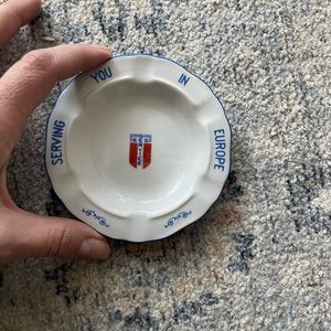 Authentic vintage porcelain ashtray military Cold War collectible